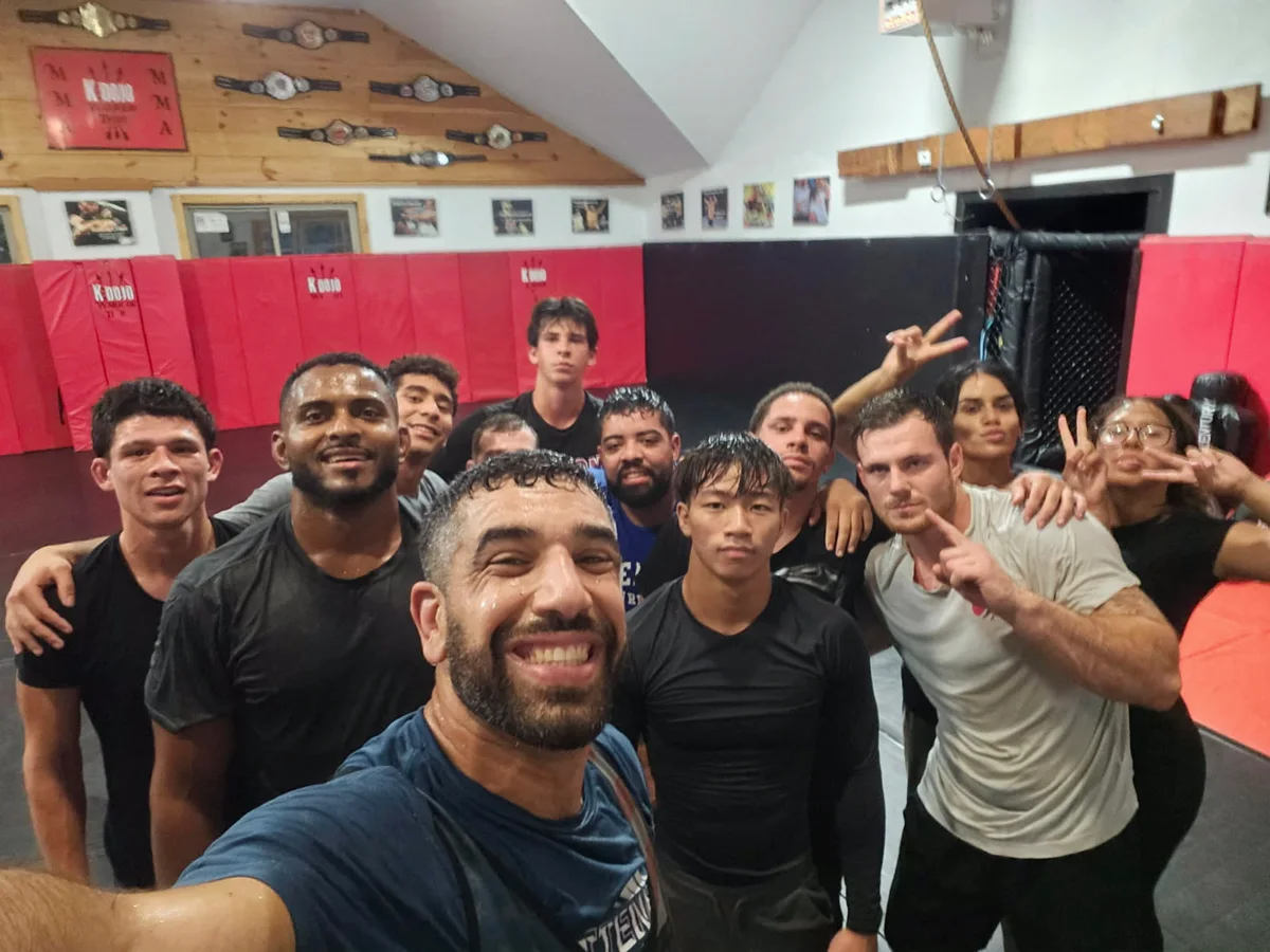 Joe training with the wrestling community